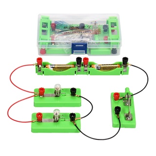 Bulb circuit with switch, simple electric circuit for science stem diy educational experiment