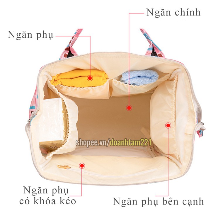 Balo bỉm sữa cho mẹ và bé, túi đựng đồ trẻ sơ sinh (hàng loại 1)