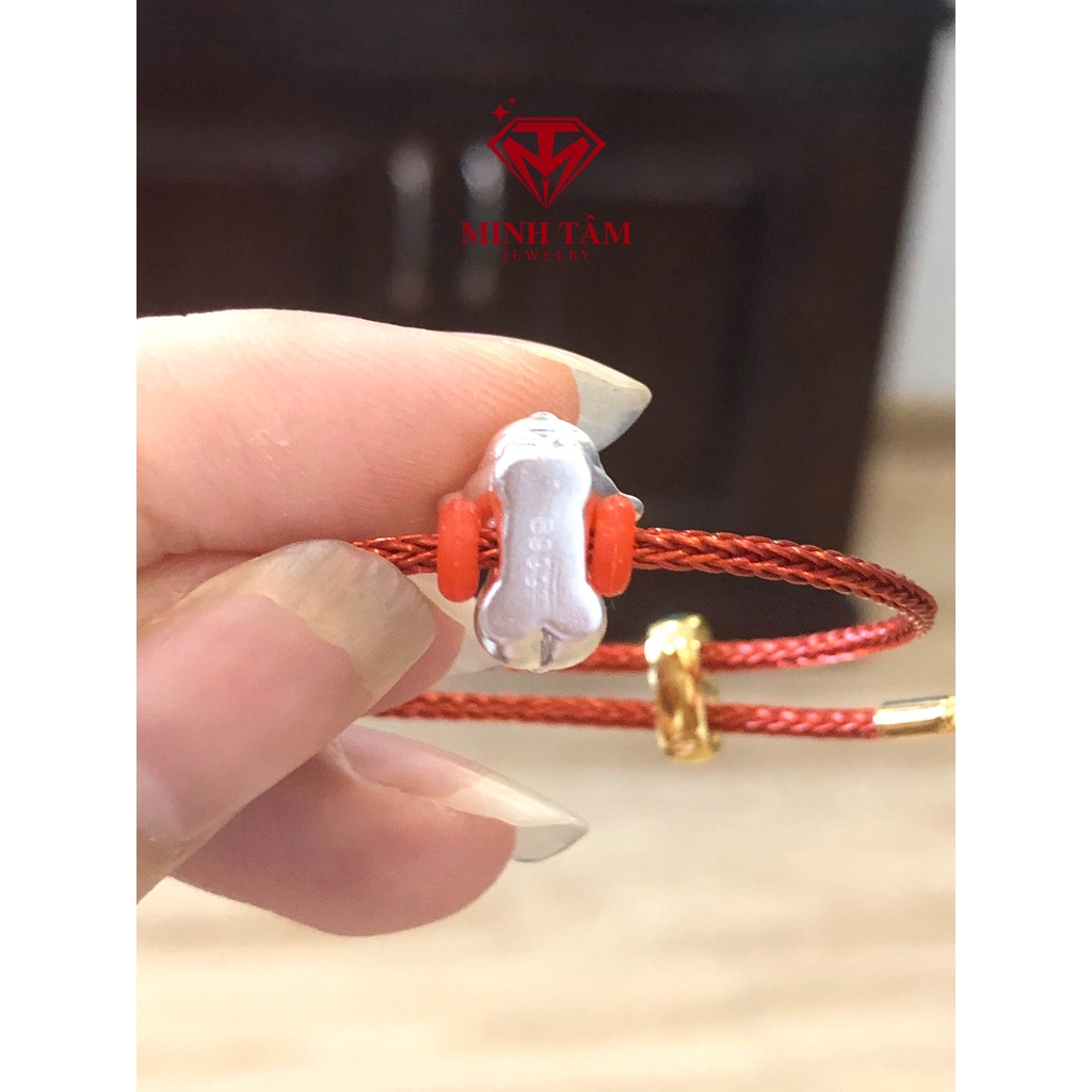 Vòng tay dây cước charm con giáp cho mẹ và bé