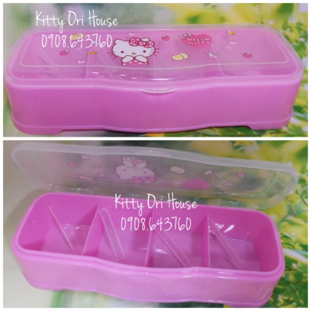 🍀Khay gia vị 4 hũ Kitty A0004 🍀