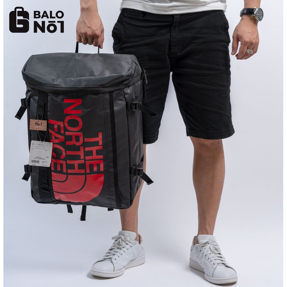 [TẶNG KÈM VỚ ] Balo Chống Nước The North Face Fuse Box Màu Đen chữ đỏ