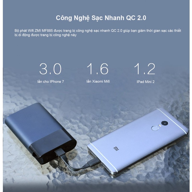 Bộ Phát WiFi Từ Sim Xiaomi Zmi MF885 ✅ Kiêm Pin Dự Phòng 10.000maH ✅Chia Sẽ Cùng Lúc 8 Thiết Bị | BigBuy360 - bigbuy360.vn