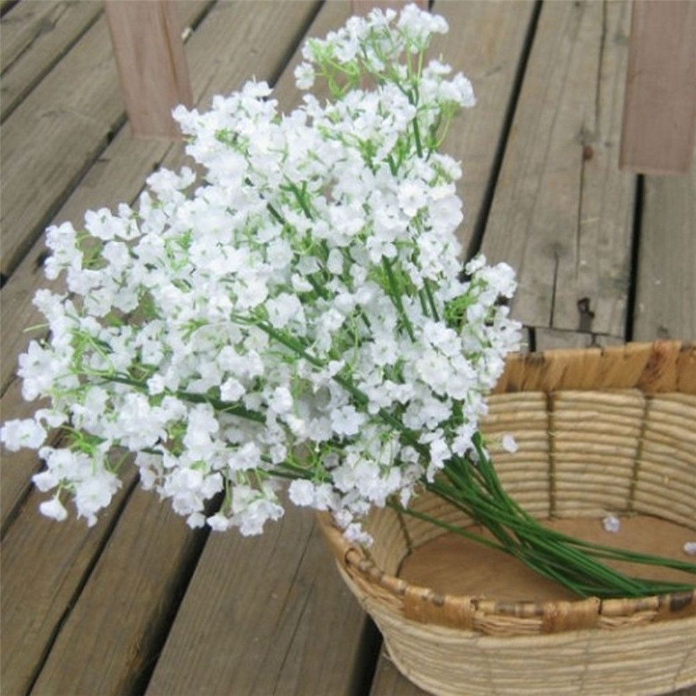 ELLSWORTH Bó hoa Gypsophila nhân tạo bằng nhựa màu trắng trang trí nhà cửa/tiệc cưới/khách sạn/đám cưới