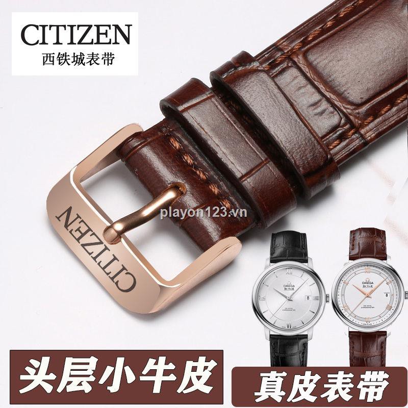 Đồng hồ CITIZEN Citizen dây da bò thân thiện với môi trường có khóa cài thông dụng cho nam và nữ
