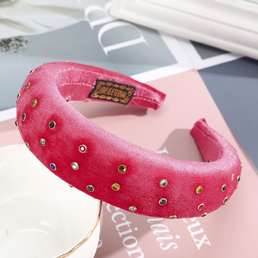 Băng Đô Cài Tóc Màu Trơn Đính Đá Lấp Lánh Phong Cách Hàn Quốc Cho Nữ