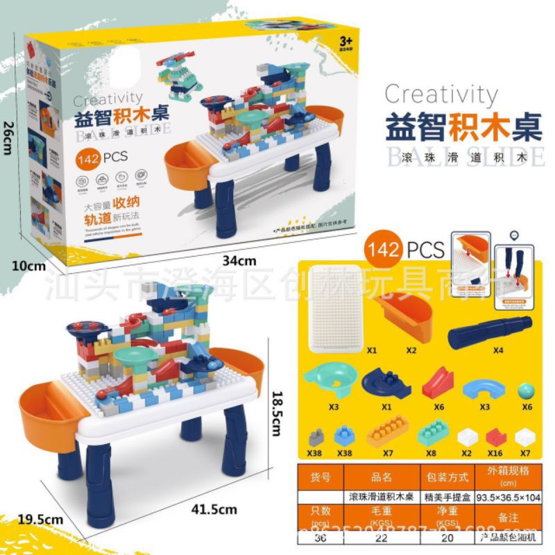[Hot] Bàn lego cầu trượt thả bi cho bé