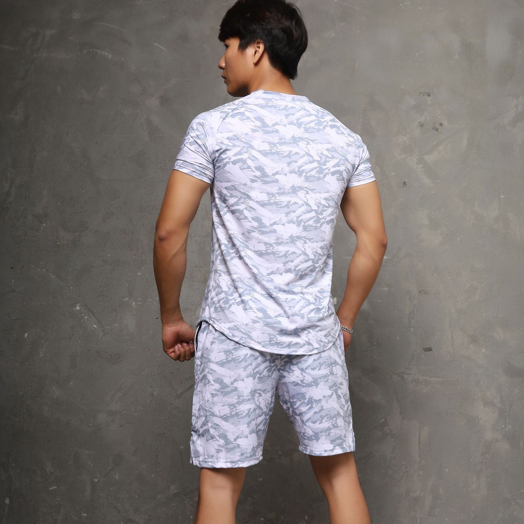 Bộ Thể Thao Nam Rằn Ri Chất Thun Lạnh 4C Thoáng Mát,Bộ Quần Áo Gym Nam Đẹp Mã BTT01