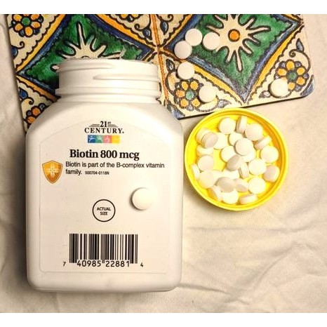 Vitamin H ( B7 )  21st Century USA  Bổ Sung dưỡng chất cho Tóc , Da , móng , râu ... 110 Viên / 1 Lọ với Date : 2023 . | Thế Giới Skin Care