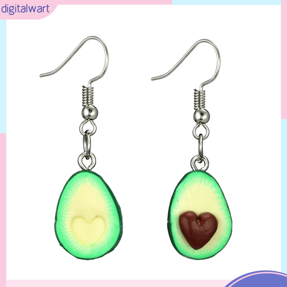 Đôi khuyên tai dáng dài thiết kế mặt hình quả bơ xinh xắn thời trang dành cho nữ