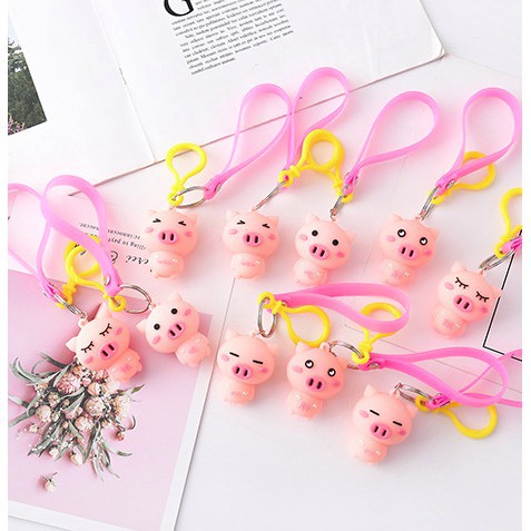 Móc khóa heo hồng đáng yêu -Móc chìa khóa Piggy siêu cute Duashop