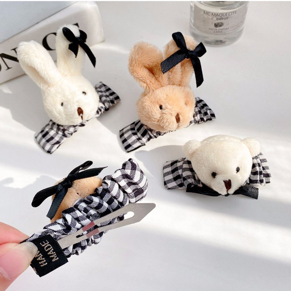 Dây Cột Tóc Vải Bông Co Giãn Hình Gấu / Thỏ Hoạt Hình Phong Cách Hàn Quốc Cổ Điển Có Thể Điều Chỉnh Cho Nữ