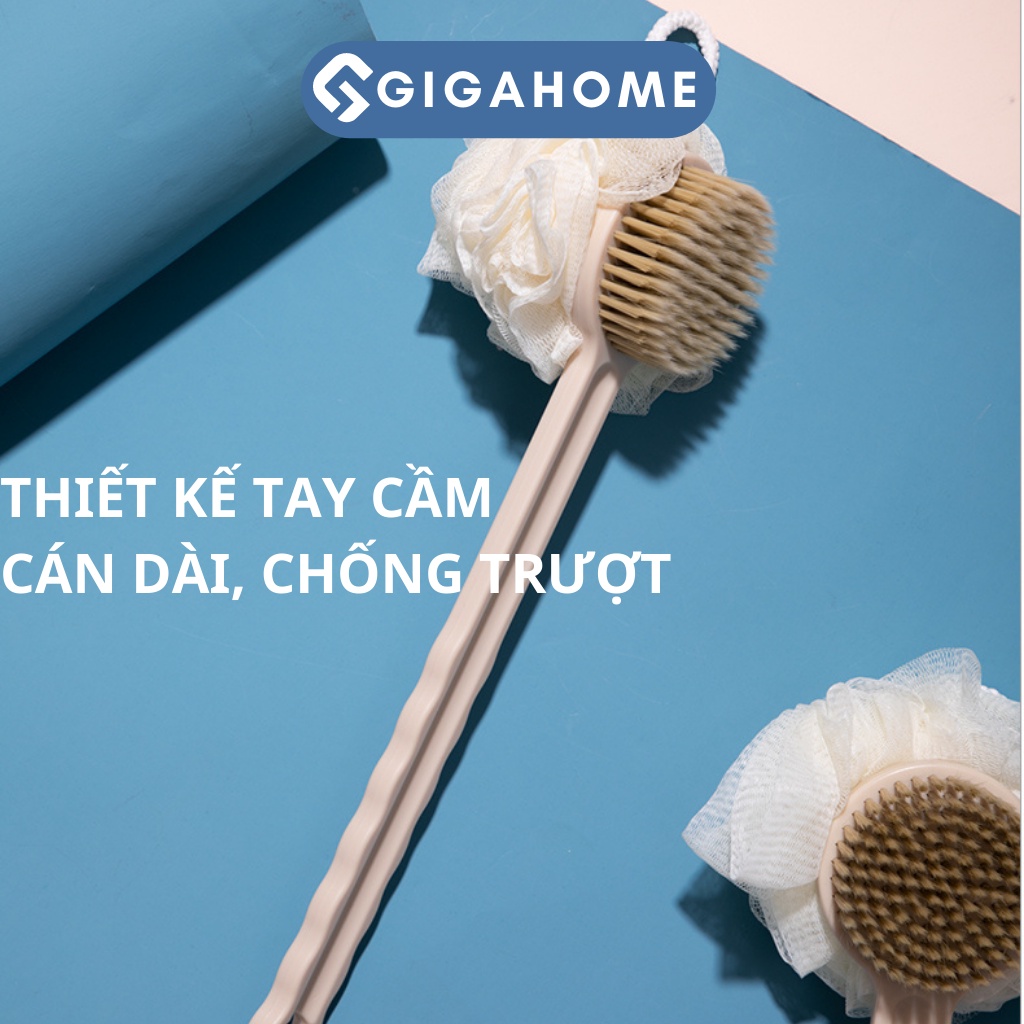 Cây Bông Tắm Chà Lưng Kèm Bông Tắm 2 Mặt GIGAHOME Massage Da, Tẩy Tế Bào Chết 5484
