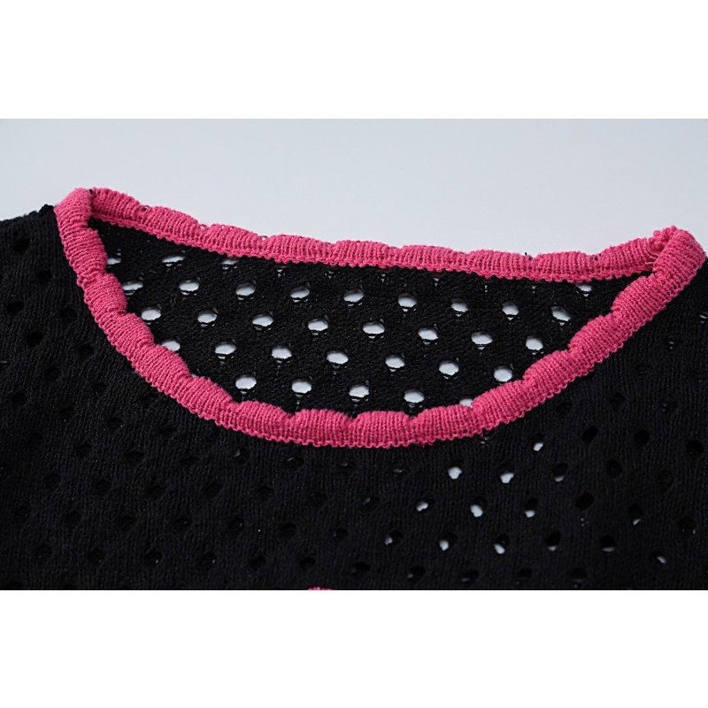 Áo Sweater Dệt Kim Tay Dài Cổ Tròn Dáng Rộng In Hoa Kiểu Đường Phố Thời Trang Cho Nữ