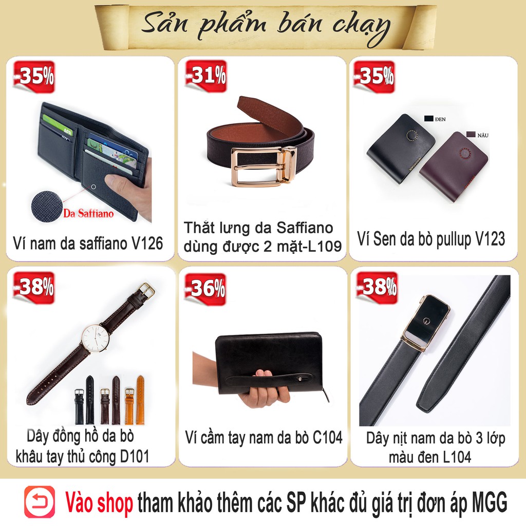 Ví đựng thẻ da bò V131, ví namecard da thật nhỏ gọn, bảo hành 12 tháng