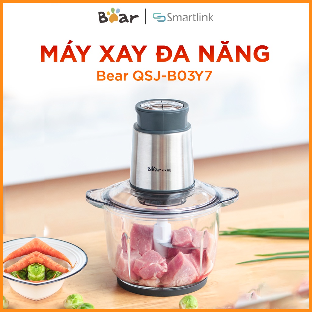 [Mã ELHA22 giảm 6% đơn 300K] Máy Xay Thực Phẩm Đa Năng 2L Bear QSJ-B03Y7 - Hàng Chính Hãng - Bảo Hành 18 tháng