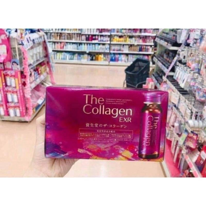 The Collagen Shiseido EXR - Hộp 10 chai 50ml, Nước uống đẹp da Collagen Nhật Bản.