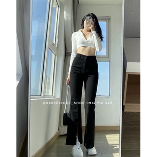 ✅ quần tây ôm loe xẻ tà- ảnh thật 100%