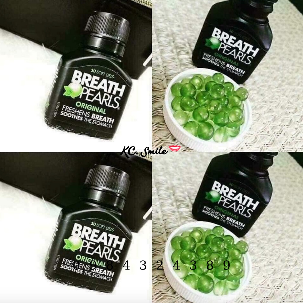 Viên uống thơm miệng Breath Pearls Úc 50 Viên -  Giảm hôi miệng, cho hơi thở thơm tho và răng chắc khoẻ