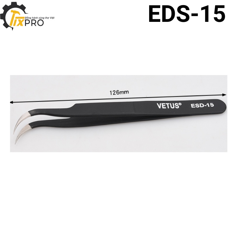 Nhíp gắp linh kiện Vetus ESD-15 đầu nhọn cong