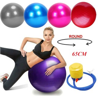 Bóng Yoga Trơn 65cm Loại Dày 2mm( Tặng Bơm Và van chặn khí)
