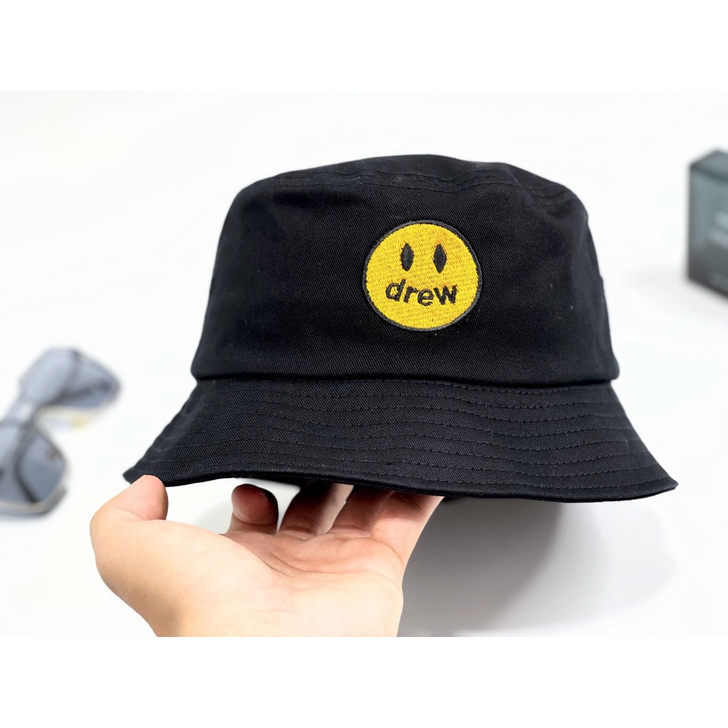 Mũ Bucket DREW phong cách Hàn Quốc họa tiết mặt cười