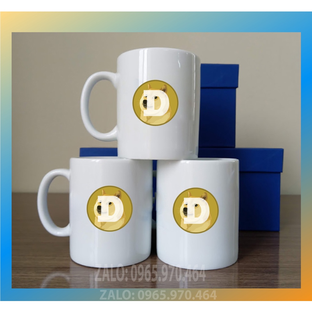 Ly Sứ Có Quai Họa Tiết Đồng Coin DOGECOIN (DOGE) - In hình lên ly sứ, cốc theo yêu cầu của bạn - HÌNH LỚP, CÔNG TY