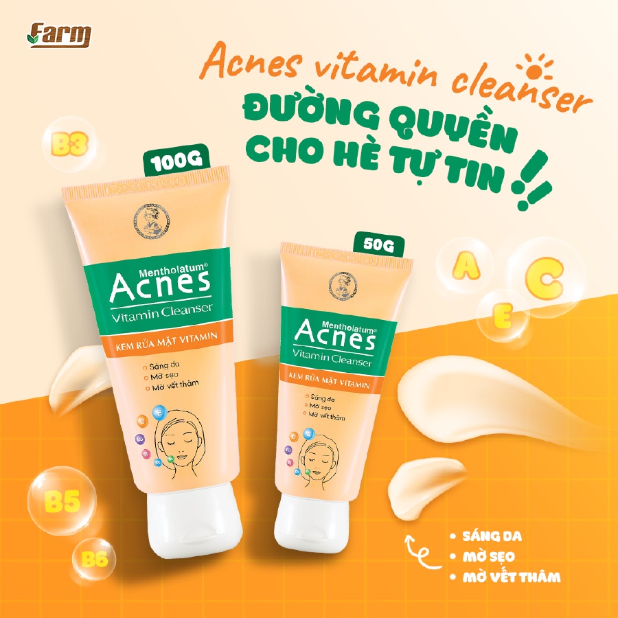 Sữa rửa mặt ngăn ngừa mụn Acnes Creamy Wash 100g