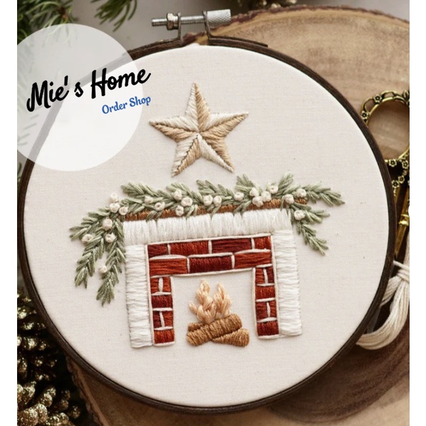 Bộ kit Gói Nguyên liệu tự thêu tranh Hoop trang trí Giáng Sinh DIY thêu tay thủ công Christmas Embroidery - Mie Handmade