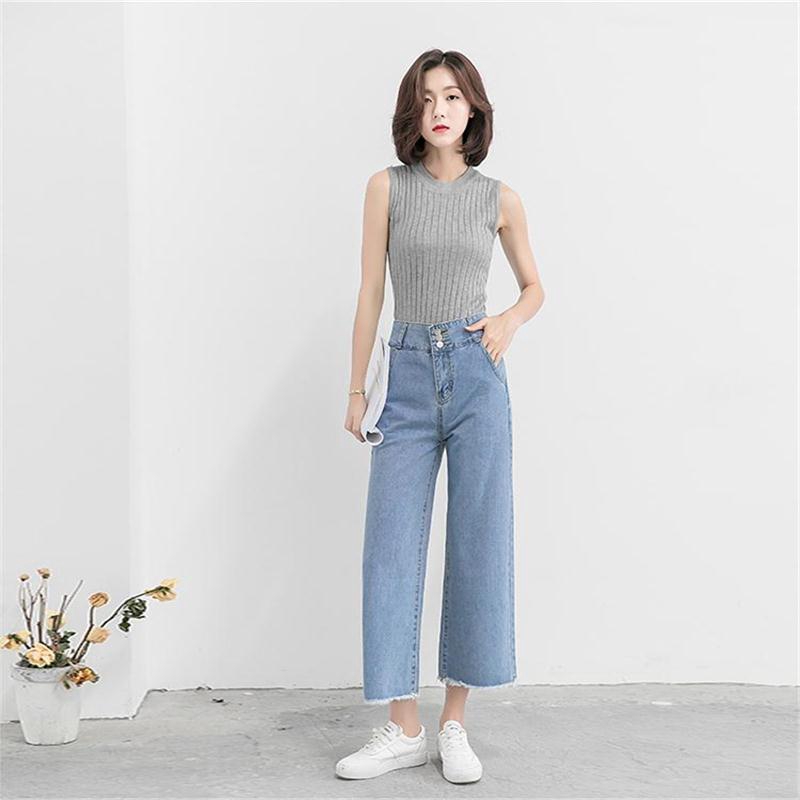 Quần jeans nữ ống rộng thời trang phong cách Hàn Quốc | BigBuy360 - bigbuy360.vn