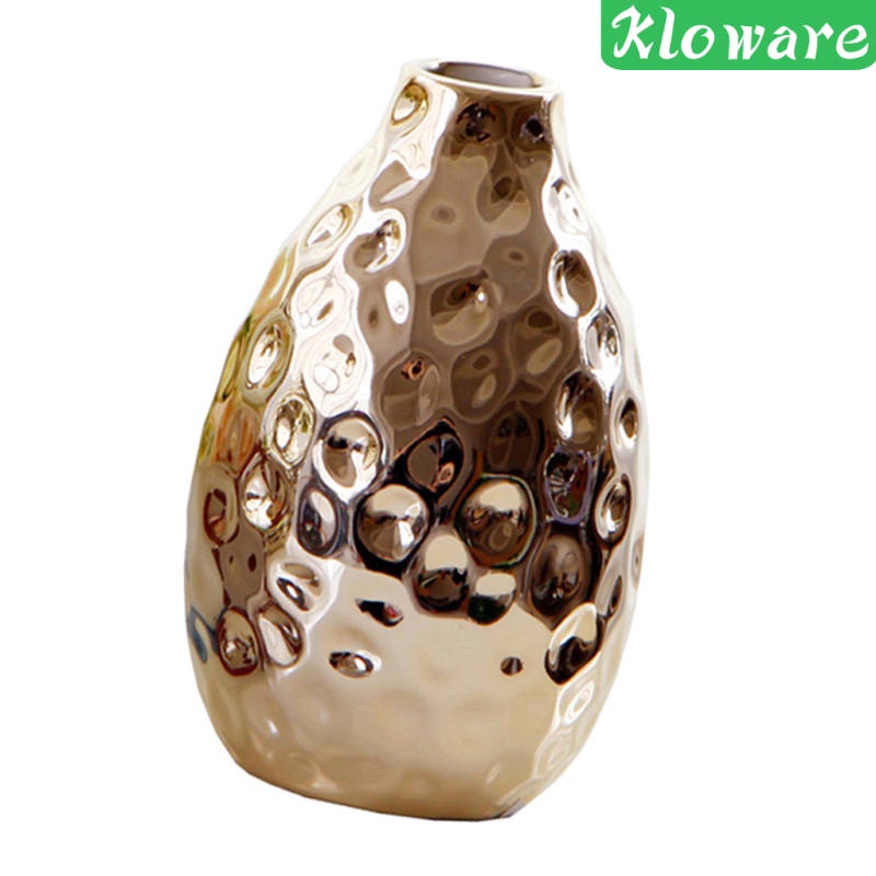 Bình Hoa Bằng Gốm Sứ Màu Vàng Đồng Sang Trọng Dùng Trang Trí Bàn Phong Cách 1