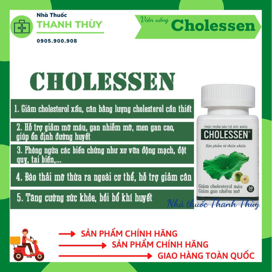 CHOLESSEN - Hạ Mỡ Máu, Giảm Gan Nhiễm Mỡ, Men Gan Cao