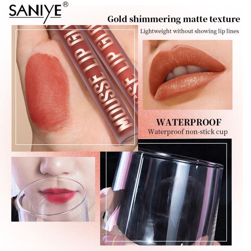 (Hàng Mới Về) Son Kem Màu Lì Không Thấm Nước Lâu Trôi Dưỡng Ẩm Saniye | BigBuy360 - bigbuy360.vn