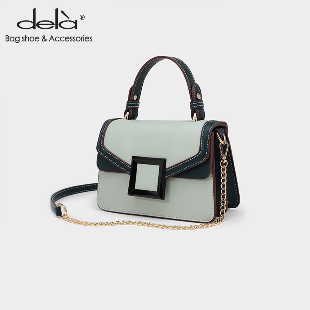 Dela Túi Đeo Vai Hình Vuông Cỡ Nhỏ Phối Màu Tương Phản Thời Trang 2022