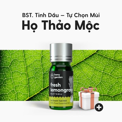 Tinh Dầu Xông Phòng Thiên Nhiên Nhóm Thảo Mộc Nguyên Chất Heny Garden, Giúp Thư Giãn, Làm Thơm, Khử Mùi Phòng 10mL