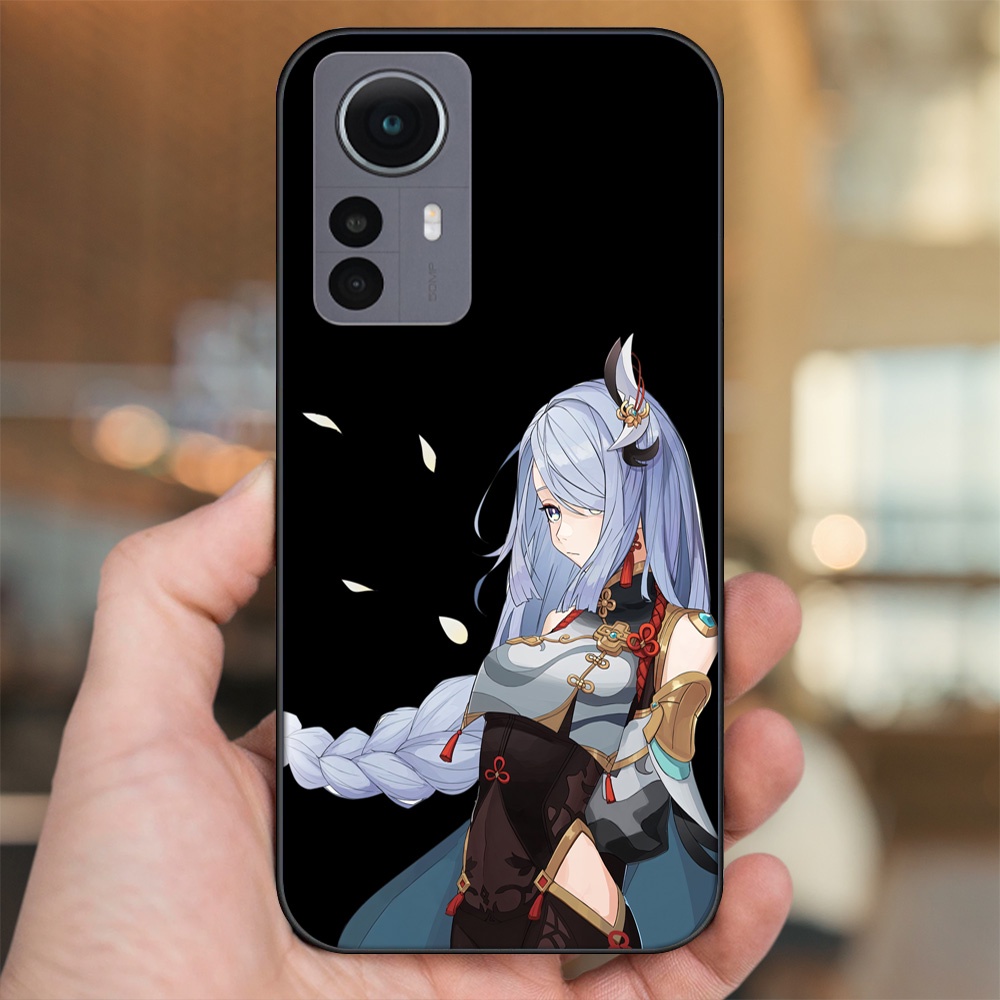 Ốp lưng Xiaomi 12 viền đen in hình Shenhe Genshin Impact