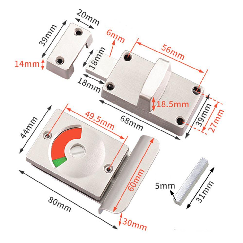 Ổ Khóa Toilet Thuận Tiện Bằng Thép Không Gỉ Màu Đỏ Và Xanh Lá