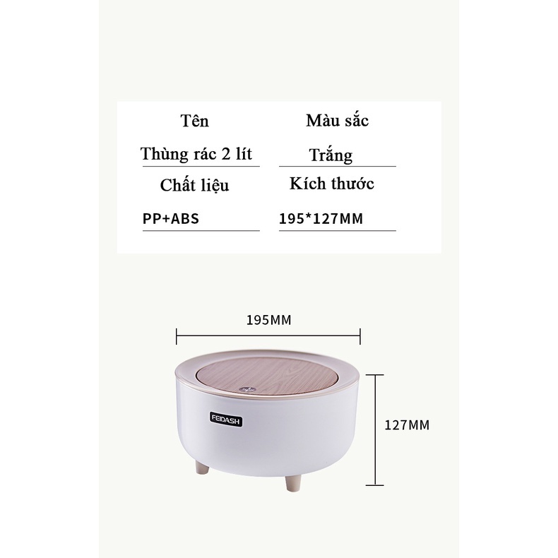 Thùng rác mini để đồ Misslife sang trọng và tiện lợi để ở bàn làm việc bàn học...