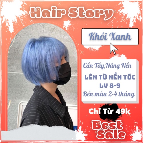 Thuốc Nhuộm Tóc Màu Khói Xanh Tẩy tóc HairStory H011