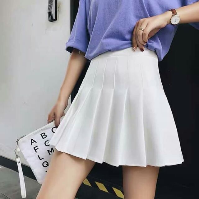 🌛Chân Váy Tenis Màu Trắng Kèm Quần Trong(Ảnh thật)