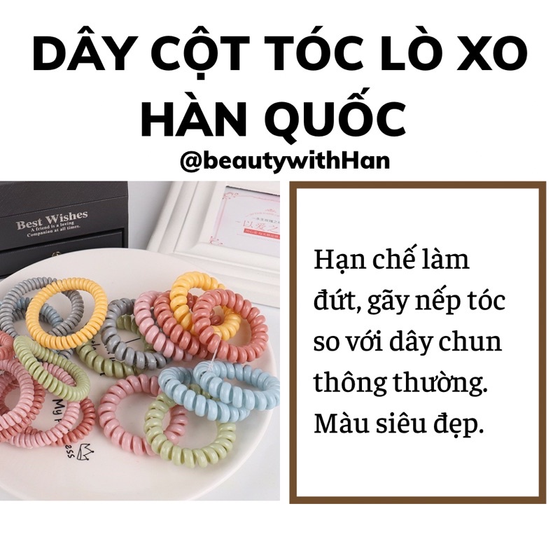 Dây cột tóc lò xo phong cách Hàn Quốc nhiều màu.