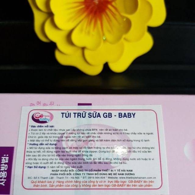 Túi trữ sữa 2 ZIP dung tích 250ml Hàn Quốc - Túi chứa sữa cho bé Gb Baby loại thông dụng- Loại 50 túi dung tích Lớn