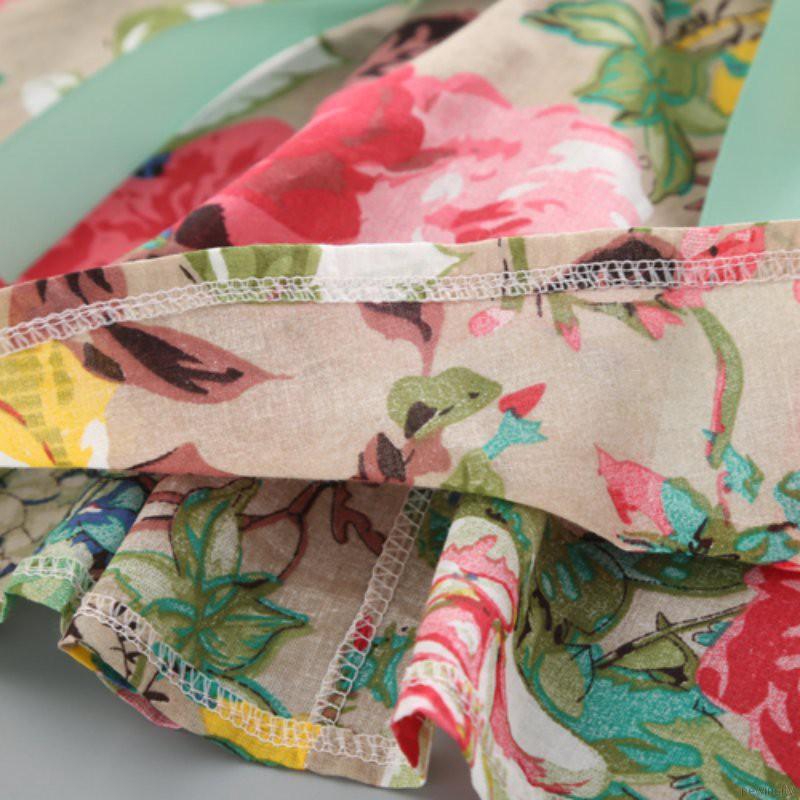 Set áo sát nách in hoa + quần short xinh xắn cho bé gái 2-6 tuổi