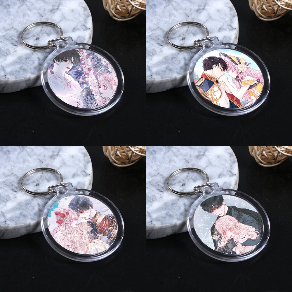 Móc khóa in hình TRỞ THÀNH GIA ĐÌNH CỦA NHÂN VẬT PHẢN DIỆN manhwa anime chibi tiện lợi mica xinh xắn