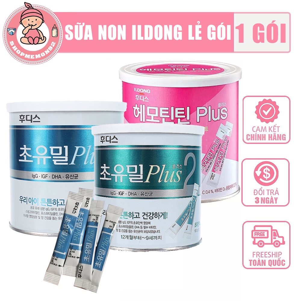 Lẻ 1 gói Sữa Non Men Sắt ILDONG plus số 1,2 loại 100g date mới nhất