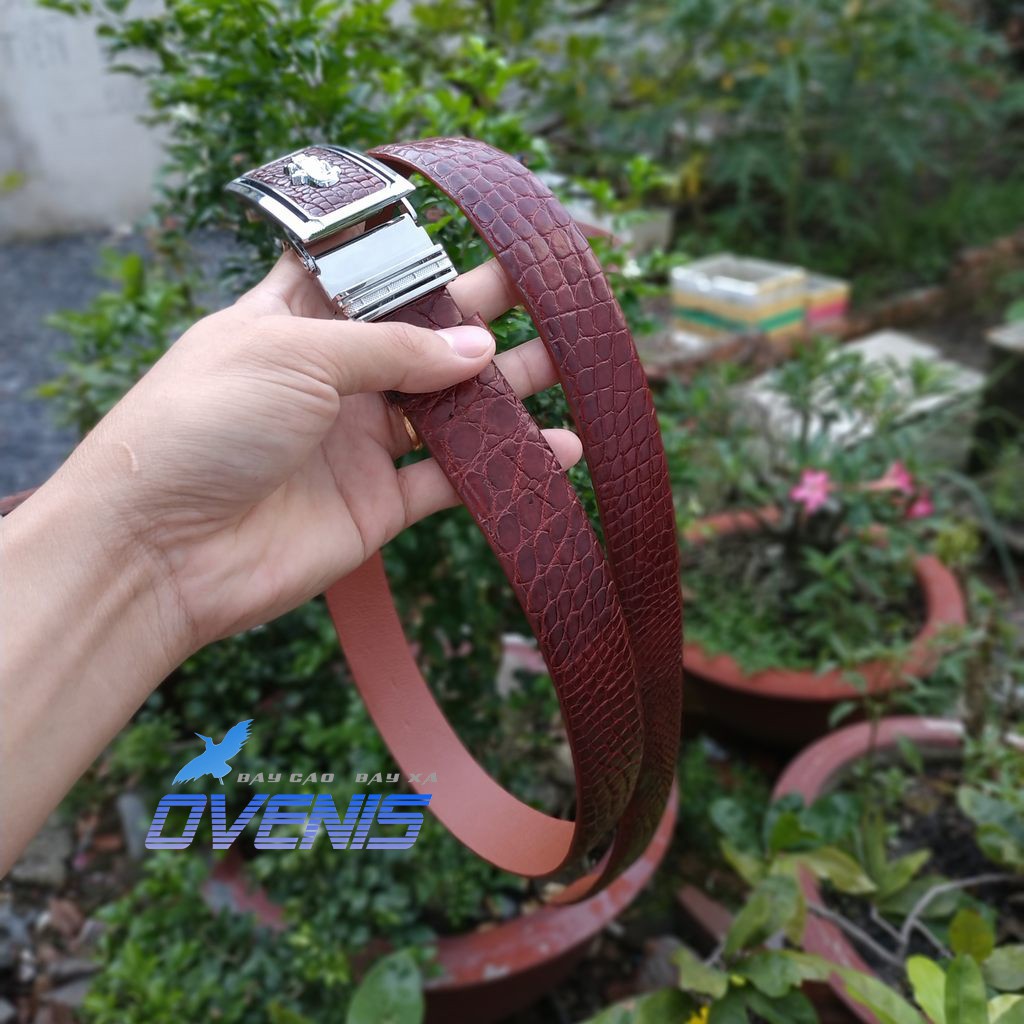 Thắt Lưng Da Cá Sấu. . Da Hông Cá Sấu Rất Mềm Và Đẹp. Kt 3.5 x 120cm. Bảo Hành Chính Hãng 12 tháng!