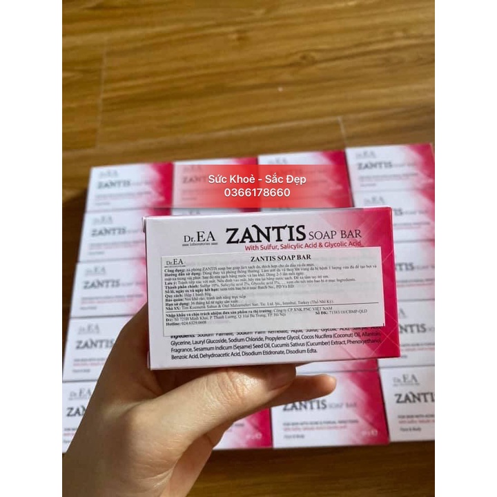 Zantis Soap Bar 80g xà phòng tắm mụn lưng, dày sừng nang lông