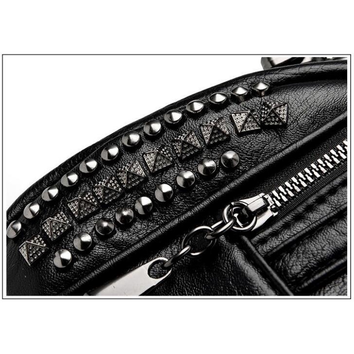 Balo Chuwanglin bằng da phối tua rua đính đá phong cách thời trang cao cấp cho nữ