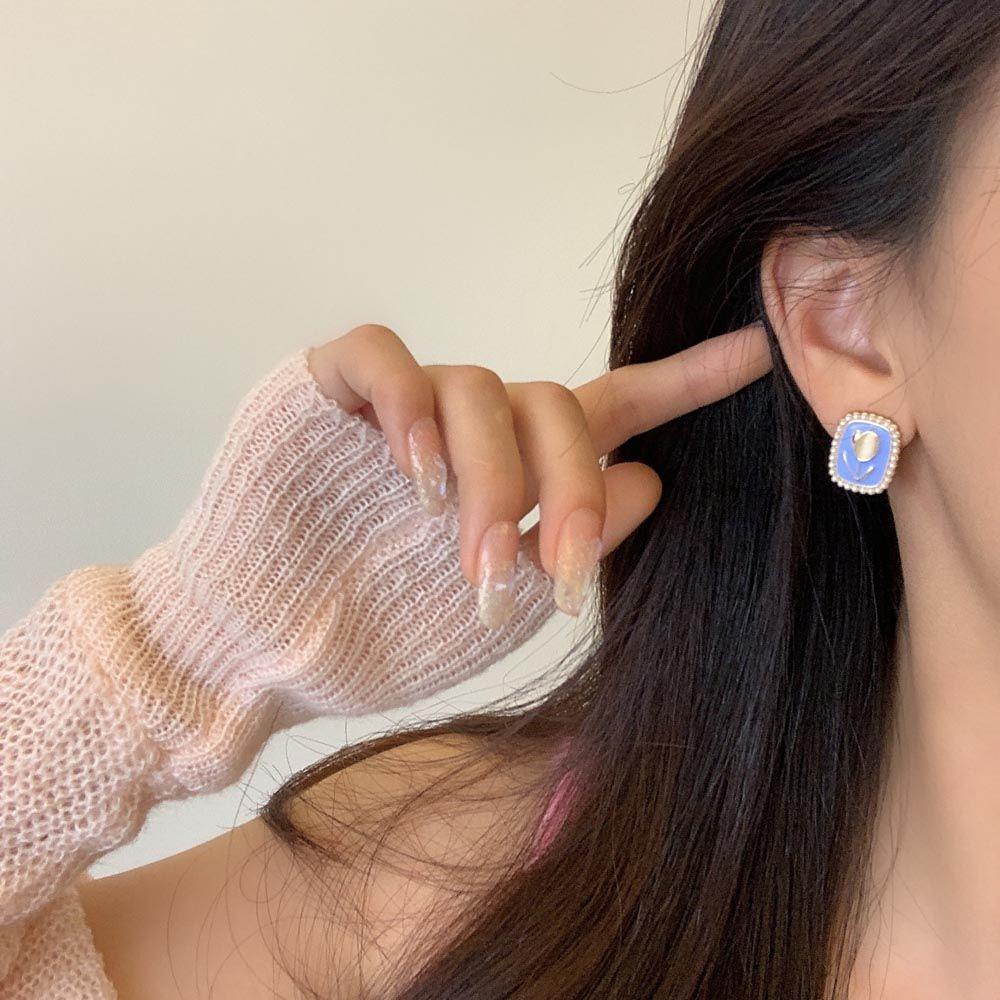 Khuyên Tai Dáng Dài Hình Hoa Tulip Kiểu Thanh Lịch Cho Nữ