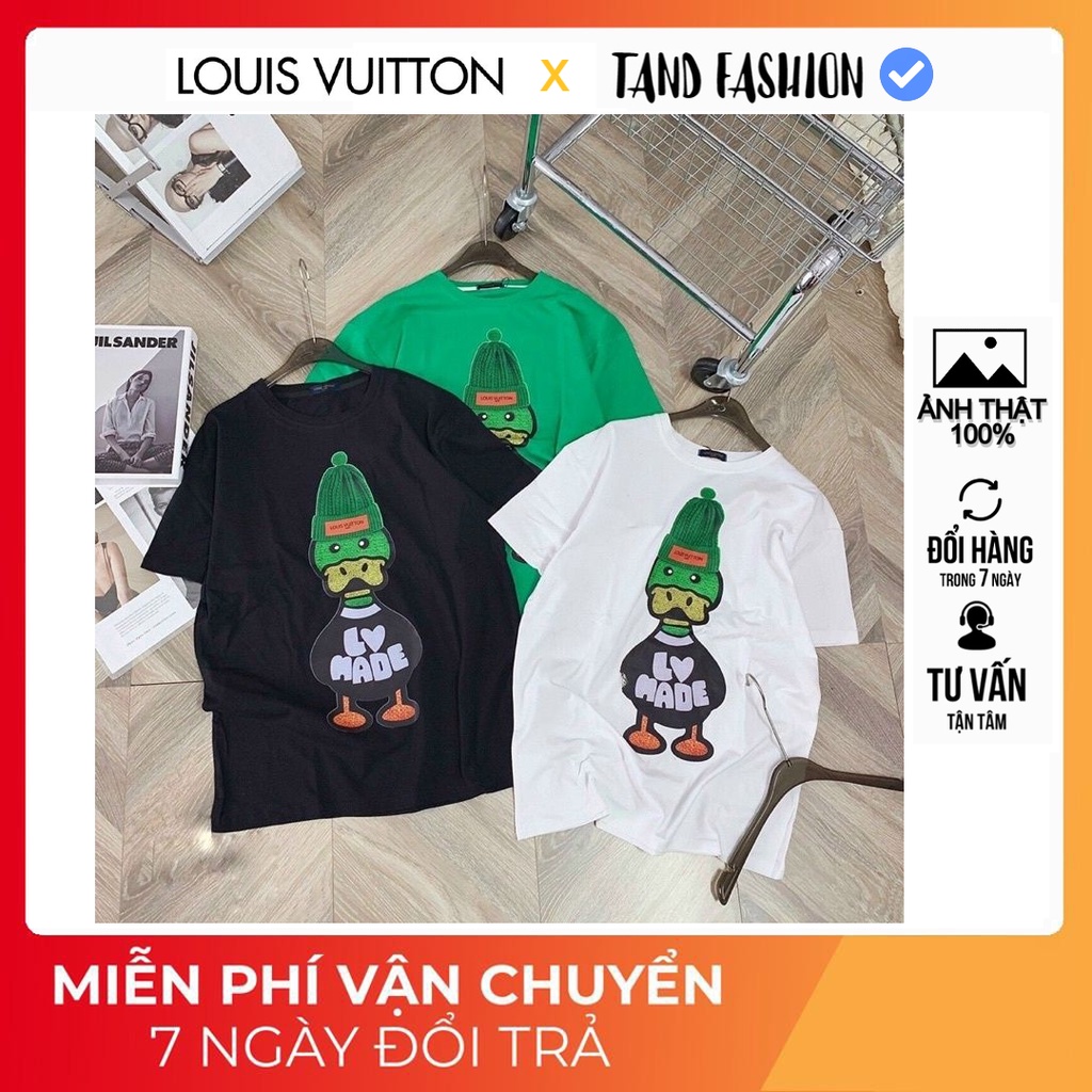 Áo thun in hình chú vịt cao cấp, Áo phông nam nữ louis_vuitton Hombre vải cotton thoáng mát bền đẹp 