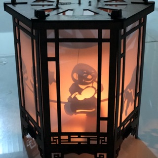 Lồng đèn kéo quân gỗ 24cm